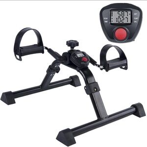 Portable Black Pedal Exerciser with Digital Display